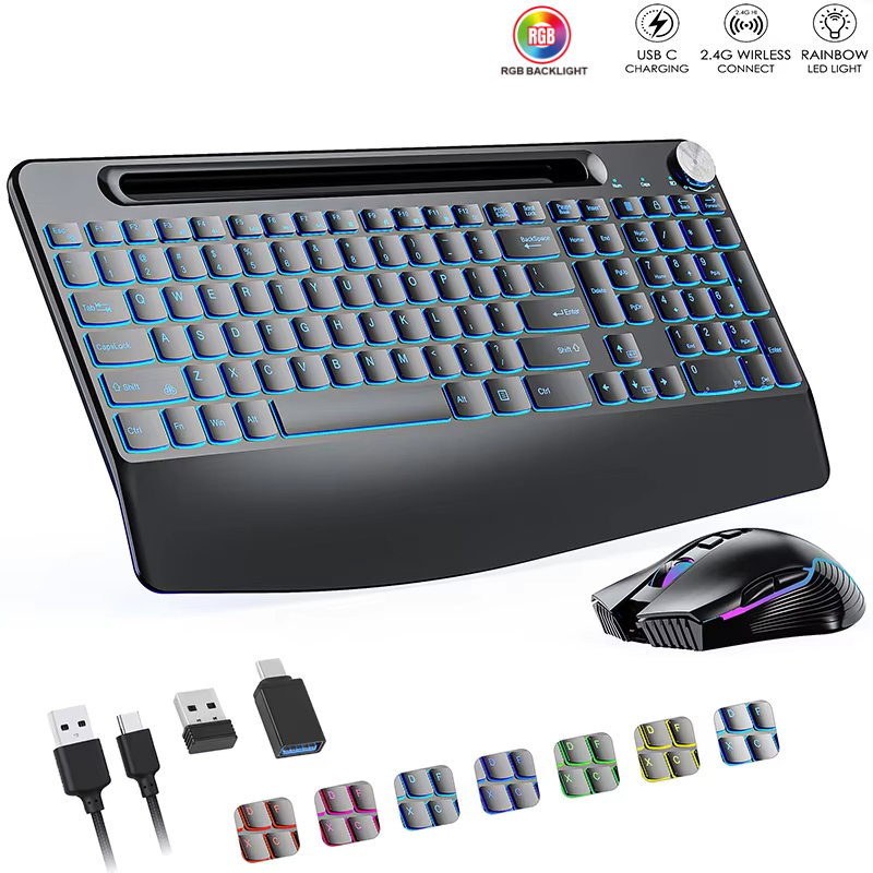 Gaming Keyboard And Mouse Set - Mouse Keyboard nirkabel 2.4G & tipe-c,