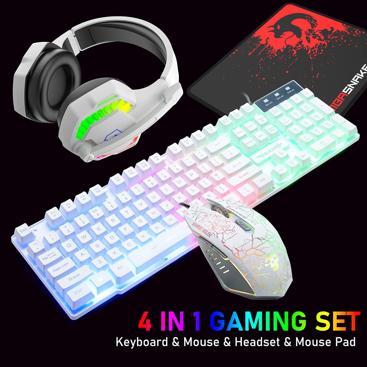 Gaming Keyboard And Mouse Wireless - MAMBASNAKE T11 UK 100% Set Kombo