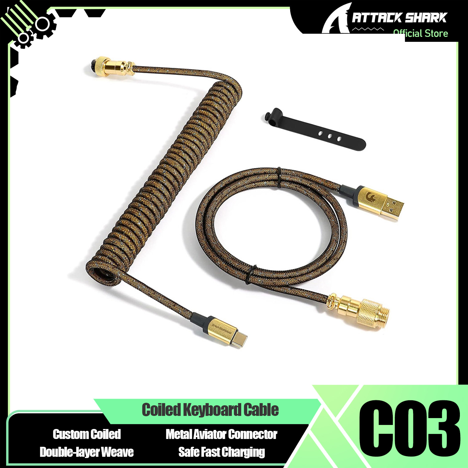 Coiled Usb Cable - ATTACK SHARK * MAMBASNAKE C03 Kabel