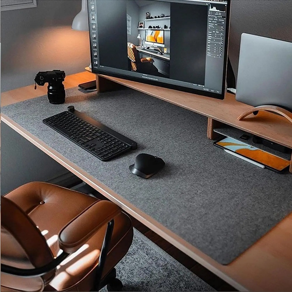 Gaming Keyboard And Mouse Pad - Alas Meja Felt untuk Komputer (31.5x15.7