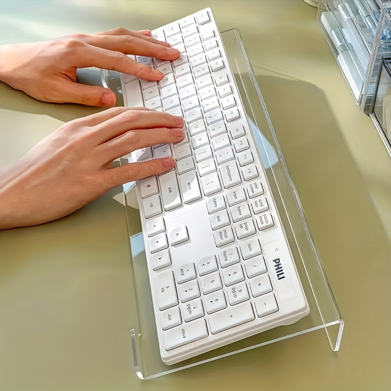 Gaming Keyboard Ergonomic - Dudukan keyboard akrilik, pengatur desktop transparan,