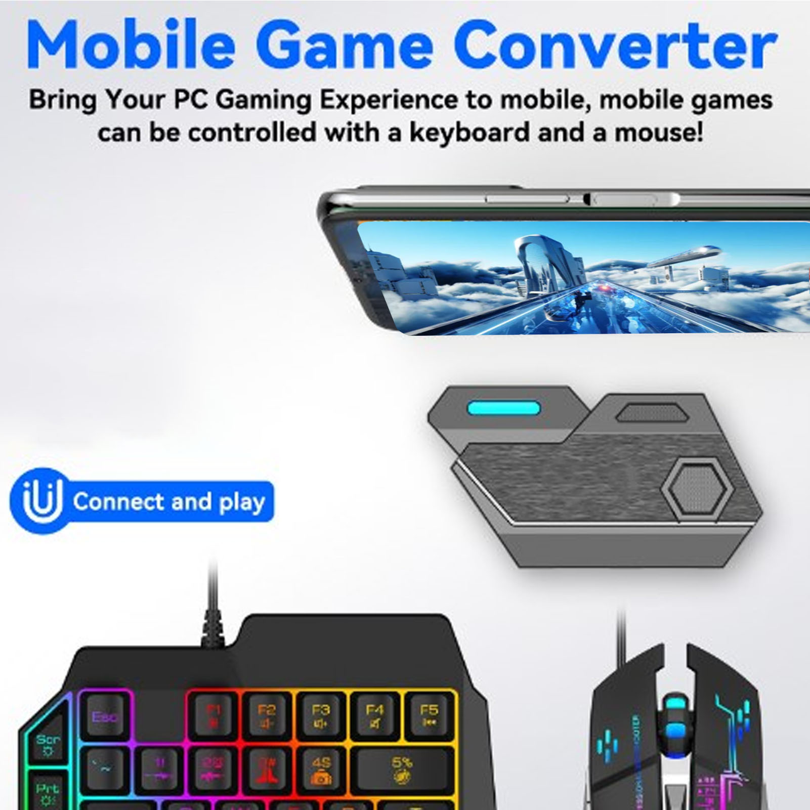 Gaming Keyboard Hand - Paket Combo Game Mobile Koneksi Bluetooth