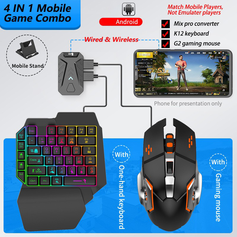 Gaming Keyboard Hand - Kit Keyboard dan Mouse Gaming Mobile