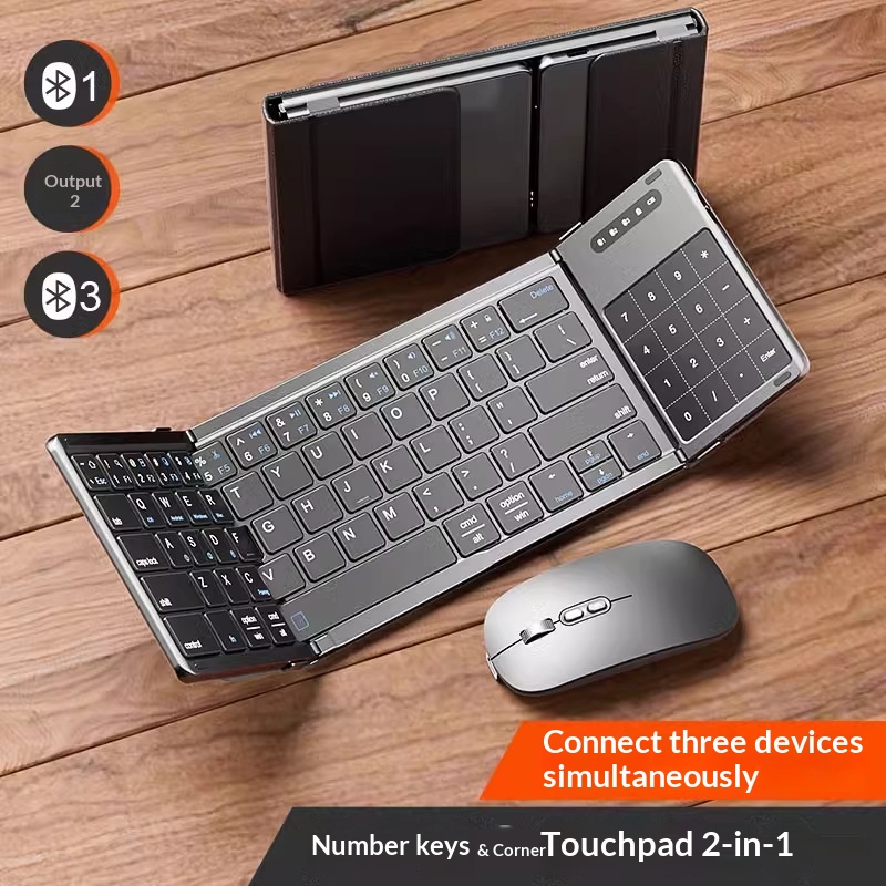 Gaming Keyboard Wireless - Keyboard Bluetooth Nirkabel Mengzu Tri Fold