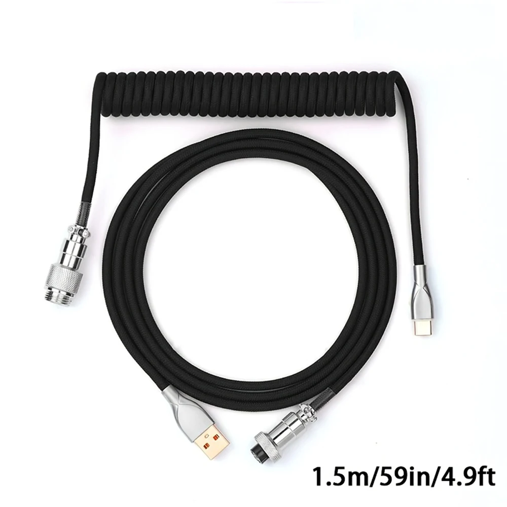 Coiled Usb Cable - Kabel Keyboard Melingkar 1.5m USB C