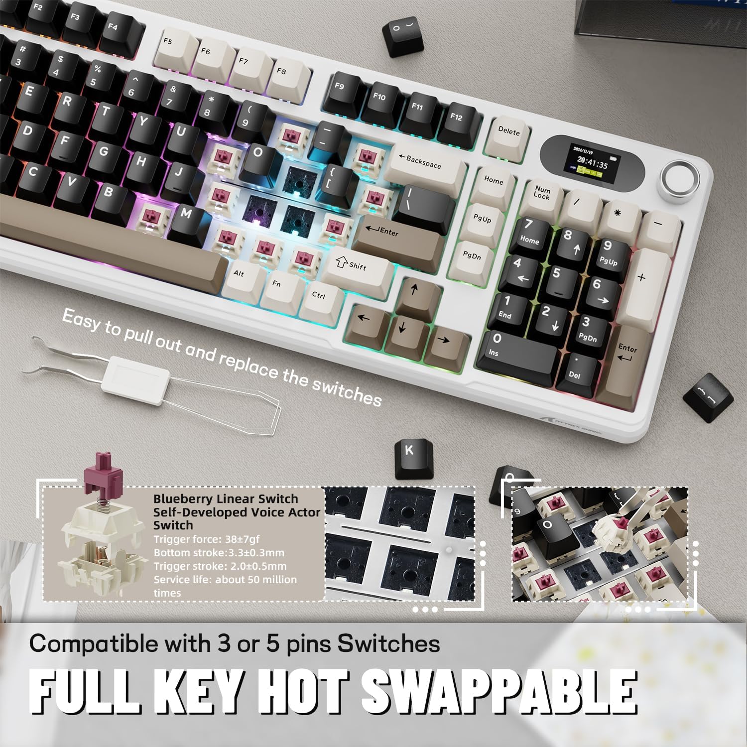 ATTACK SHARK X98Pro Keyboard M - Gaming Keyboard Thocky ulasan dan harga