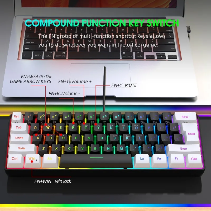 Keyboard dan Mouse 60% Combo K - Gaming Keyboard And Mouse Wireless ulasan dan harga