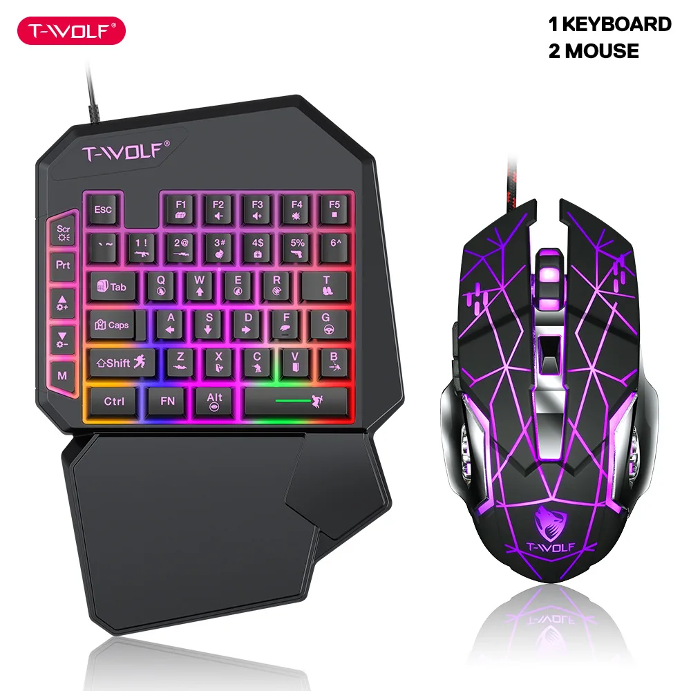 T-WOLF TF900 satu tangan Keybo - Gaming Keyboard Hand ulasan dan harga