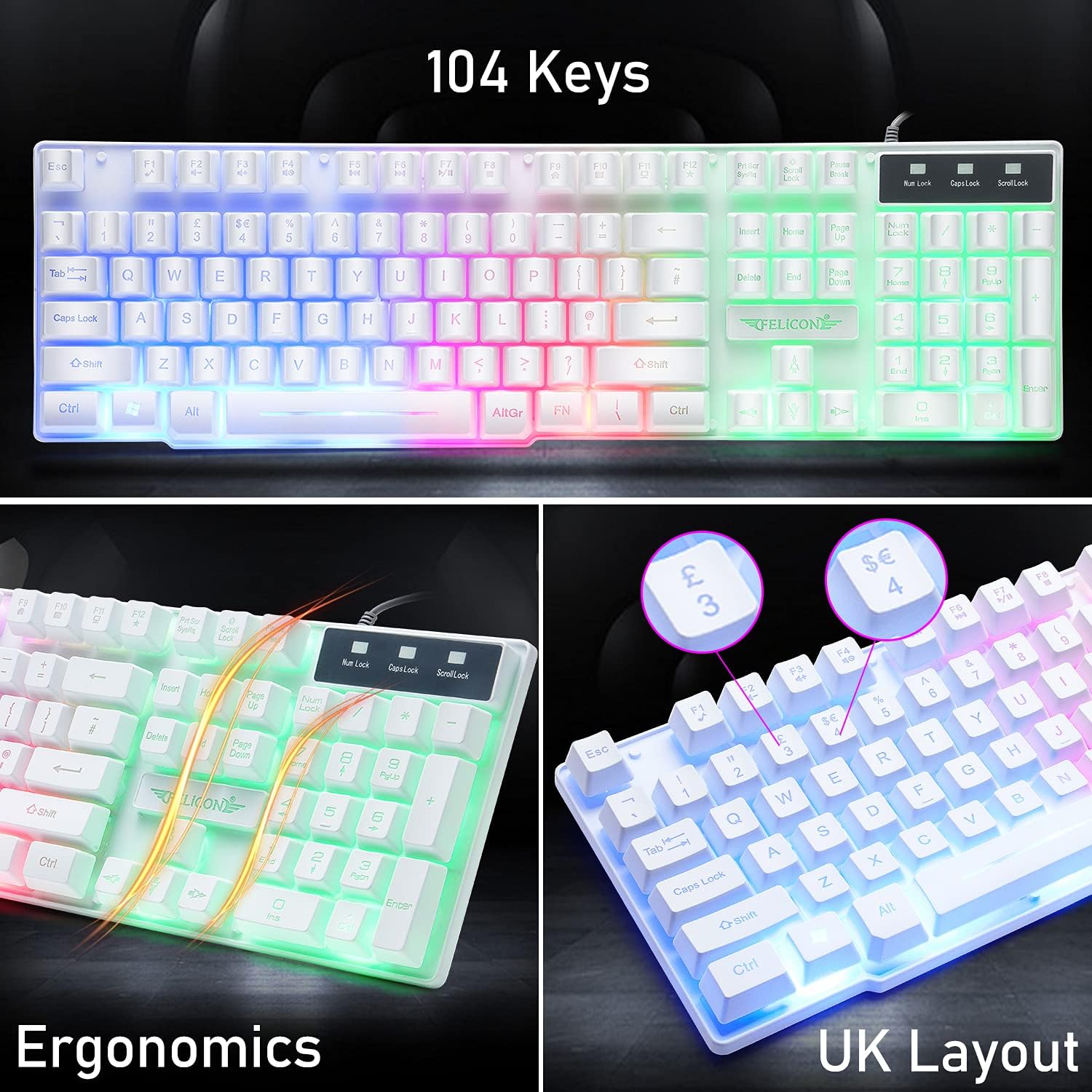 MAMBASNAKE T11 UK 100% Set Kom - Gaming Keyboard And Mouse Wireless ulasan dan harga