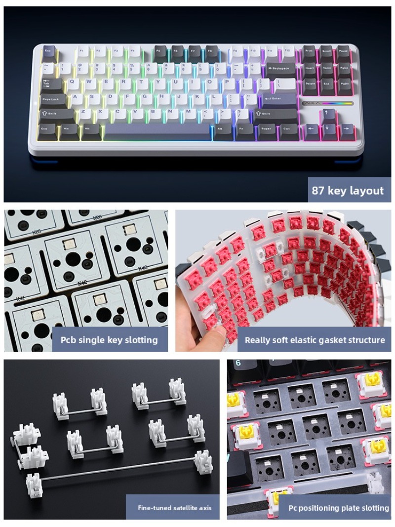 AULA F87 Pro Keyboard Mekanik  - Gaming Keyboard Thocky ulasan dan harga