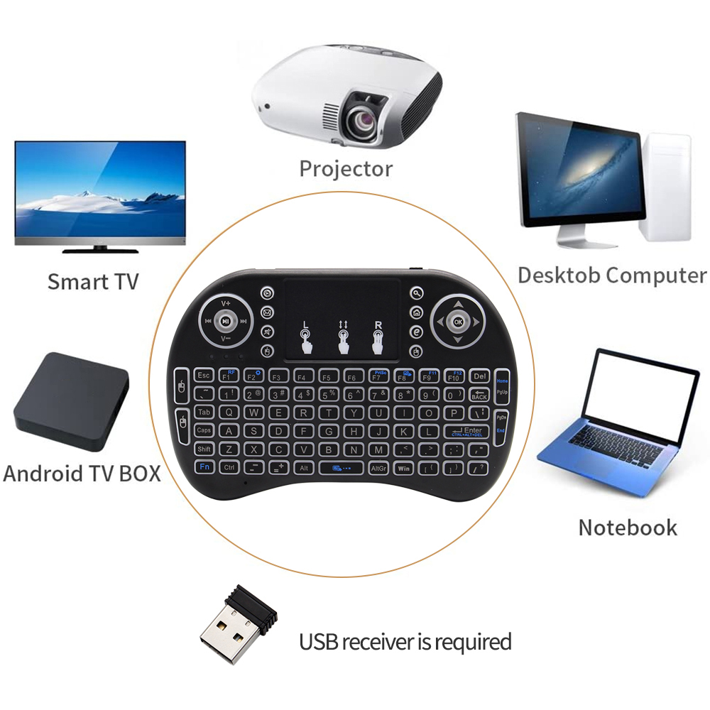 Papan ketik nirkabel Mini I8 P - Gaming Keyboard And Mouse Wireless ulasan dan harga