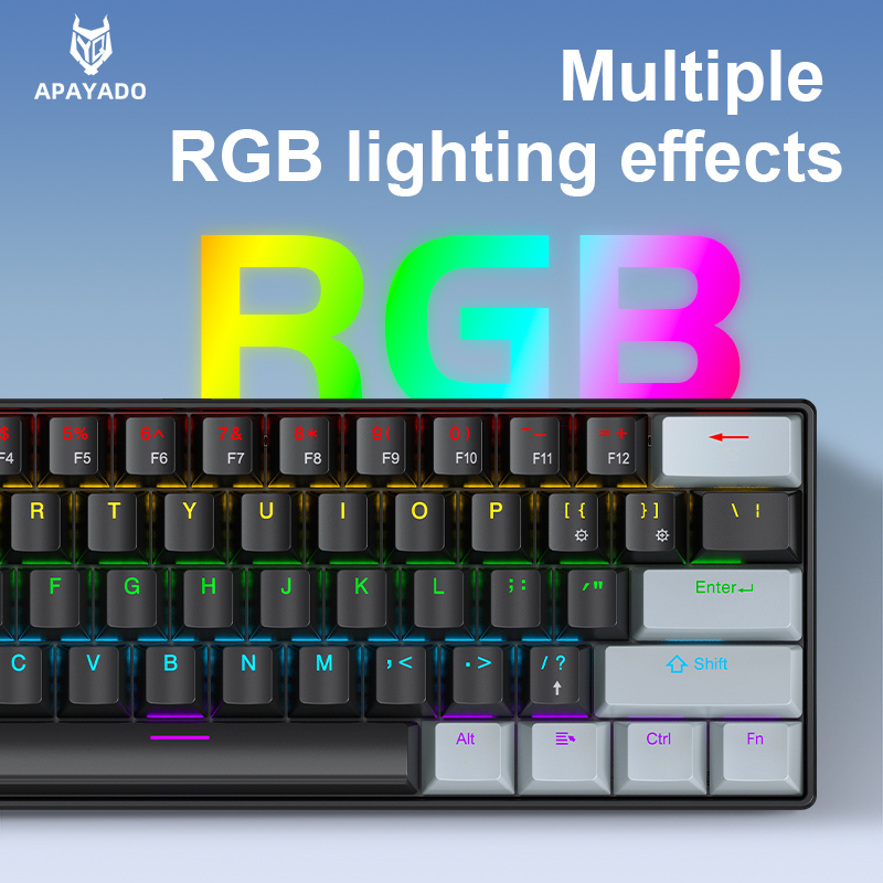 APAYADO K61 Mini 60% Keyboard  - Keyboard Gaming Blue Switch ulasan dan harga
