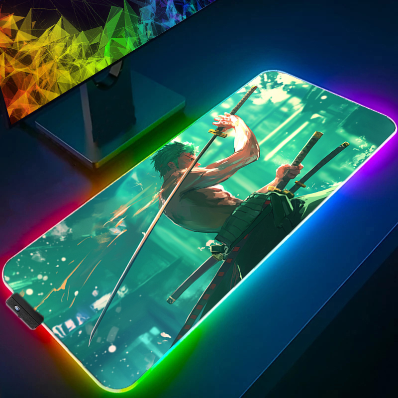 ONE PIECE Zoro Mouse Pad RGB A - Gaming Keyboard Backlit ulasan dan harga