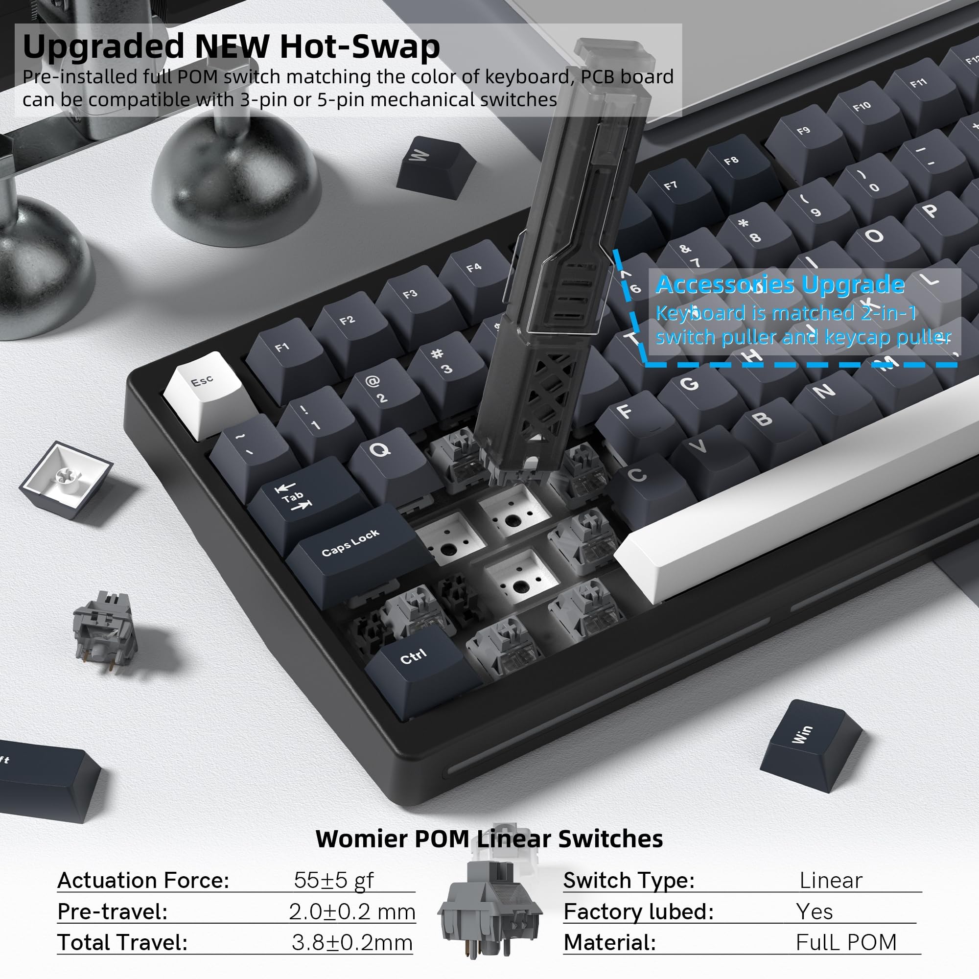 Womier MT75 Keyboard Mekanik N - Gaming Keyboard Thocky ulasan dan harga