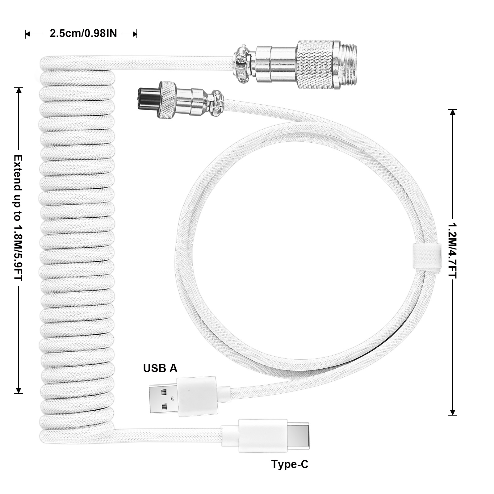 Kabel Melingkar Keyboard Mekan - Coiled Usb Cable ulasan dan harga