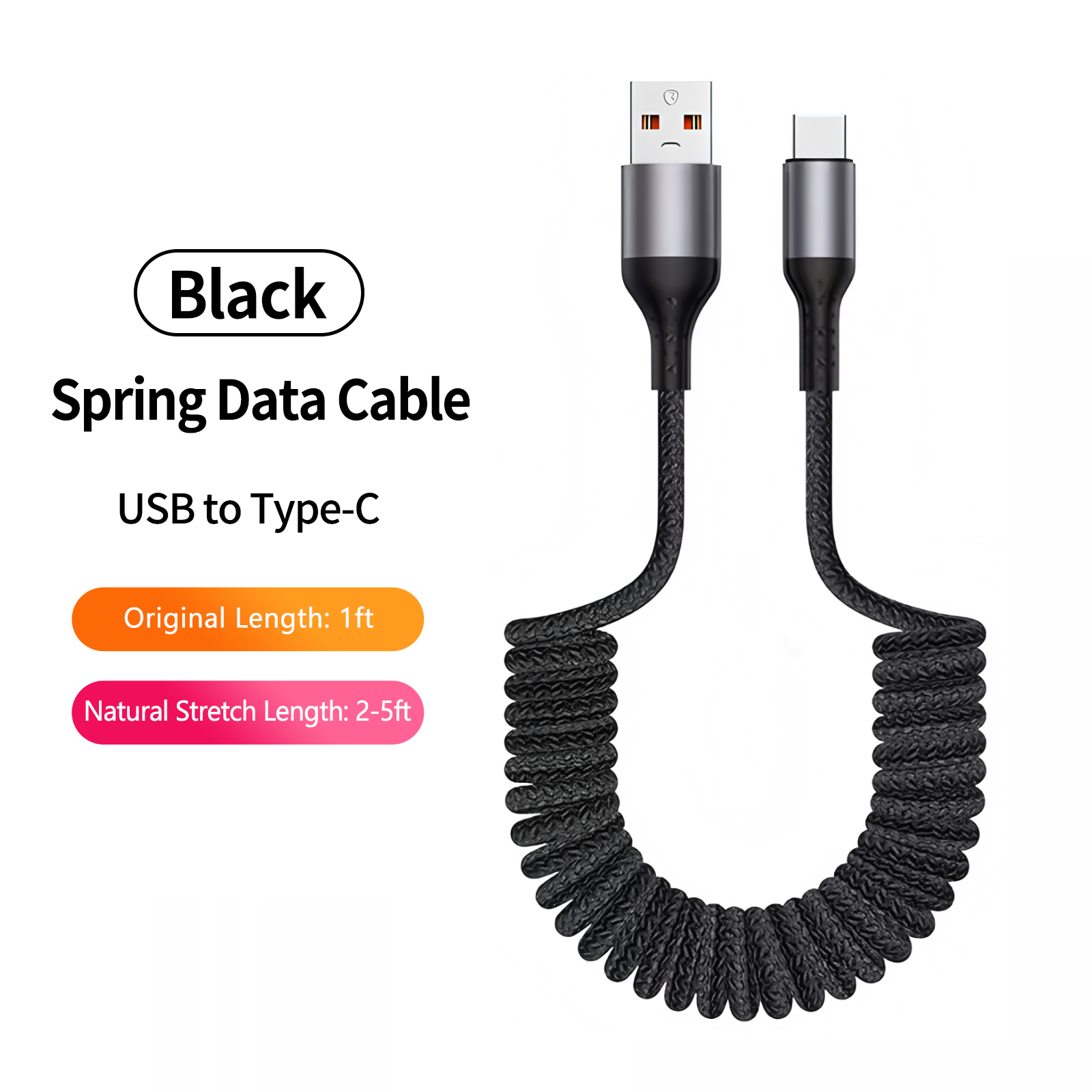 Kabel Charger USB A ke Type C  - Coiled Usb Cable ulasan dan harga